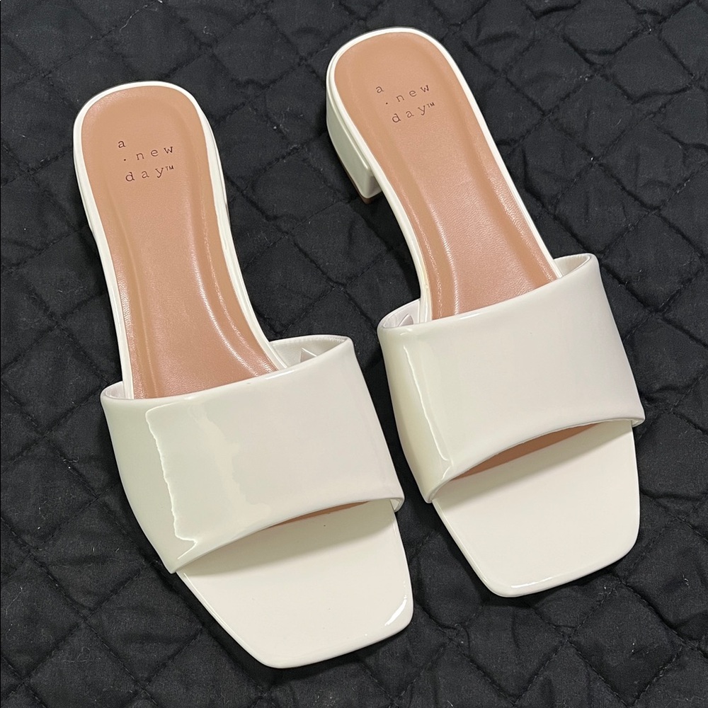 7.5 wide. A New Day Cream Mules with Minimalist Design